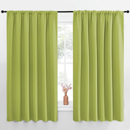 NICETOWN Blackout Curtains for Bedroom, Fresh Green, 1 Pair, 62 by 63-inch by NICETOWN