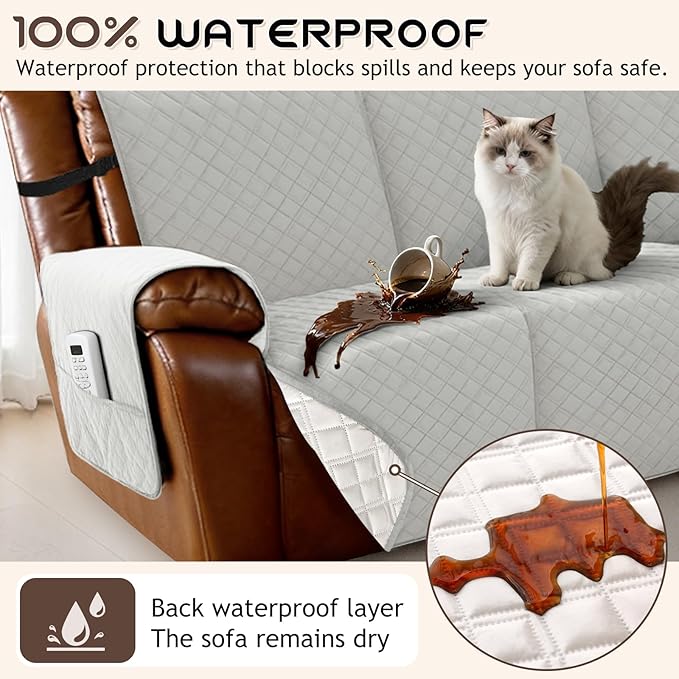Arfntevss Waterproof Recliner Sectional Couch Covers - Image 2
