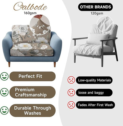 8Pcs Stretch Patio Cushion Cover, Vintage Floral Printed Couch & Sofa Slipcovers - Image 4