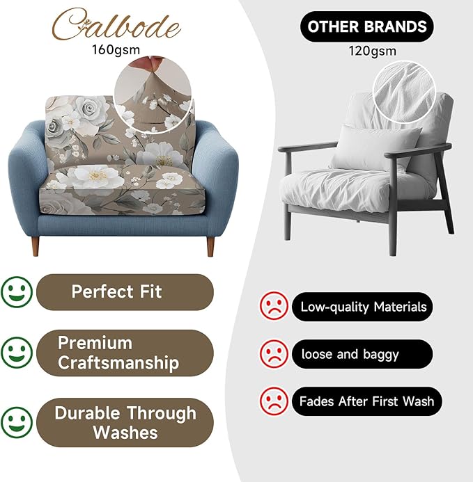 12Pcs Stretch Patio Cushion Cover, Vintage Floral Printed Couch & Sofa - Image 4