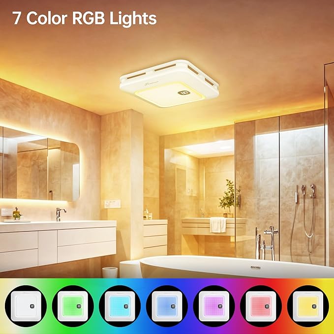Bathroom Exhaust Fan with Bluetooth Speaker, 230 CFM 1.0 Sone Bathroom Exhaust - Image 7