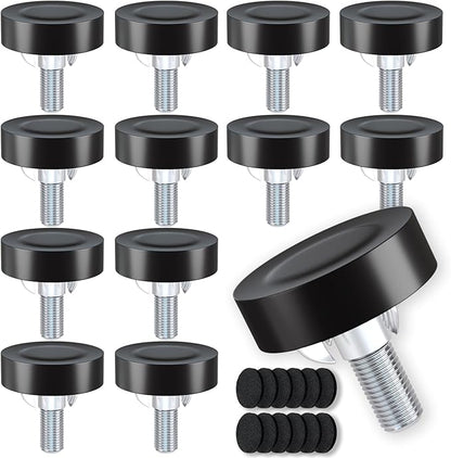 Adjustable Leveling Feet: 12pcs, 1/4" Thread T-Nuts & Floor Protectors by Unknown