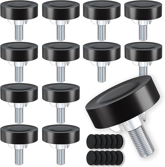 Adjustable Leveling Feet: 12pcs, 1/4" Thread T-Nuts & Floor Protectors by Unknown