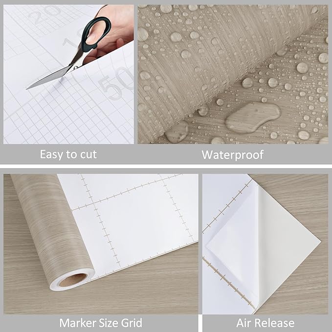 WESTICK Oak Grey Wood Contact Paper Self Adhesive Counter Top Peel and Stick - Image 9