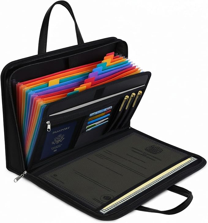 Fireproof Document Box with Handle by QLYNUDO
