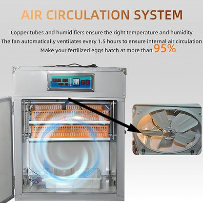 XKV 176 Eggs Incubator with Automatic Egg Turning, Temperature Humidity Control - Image 7