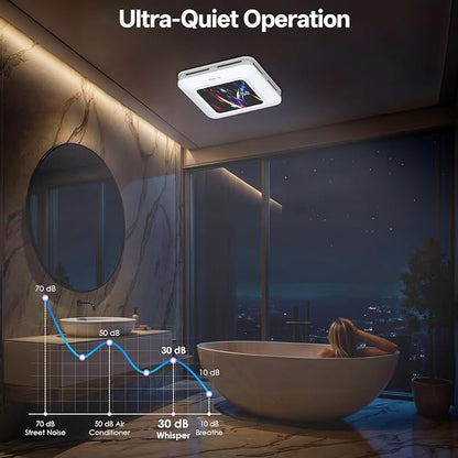 Bathroom Fan with Humidity Sensor, 230 CFM 1.0 Sone Bathroom Exhaust Fan with - Image 7
