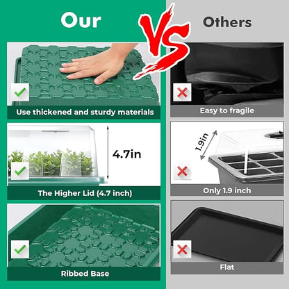 192 Cells Seed Starter Tray, 4 Packs Seed Starter Kit - Image 3