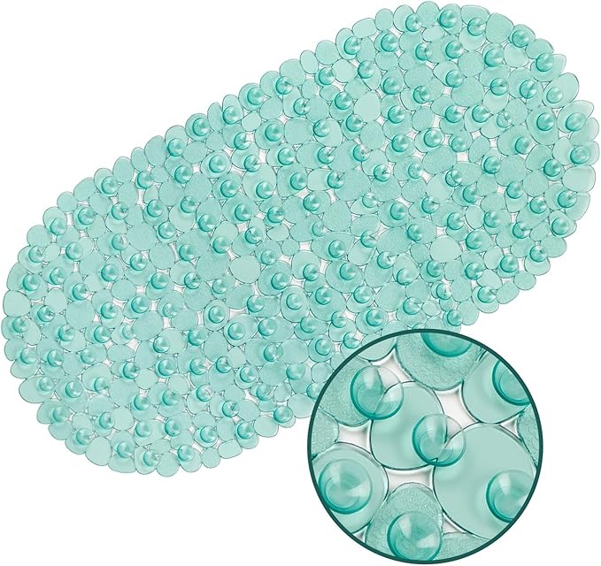 WELTRXE Pebbles Bathtub and Shower Mat Non Slip, Oval Bath Mats by WELTRXE
