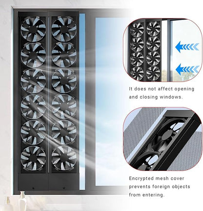 Adjustable Window Exhaust Fan for Sliding Windows, Vertical Window Exhaust Fan - Image 5