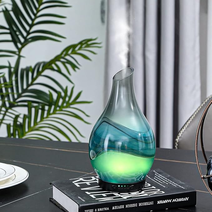 MAXWINER Essential Oil Diffusers Handmade Art Glass Ultrasonic Aromatherapy - Image 4