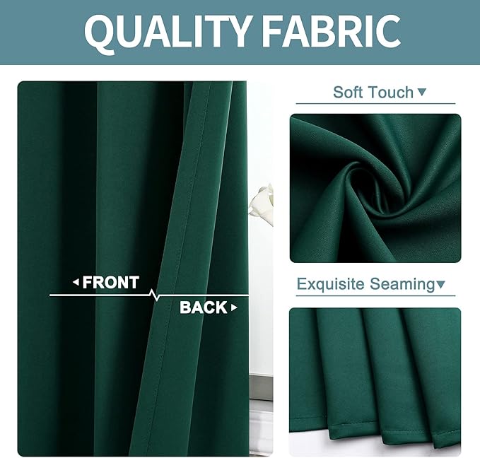 ChrisDowa Blackout Curtains 80 Inches Long 2 Panels Set - Image 3