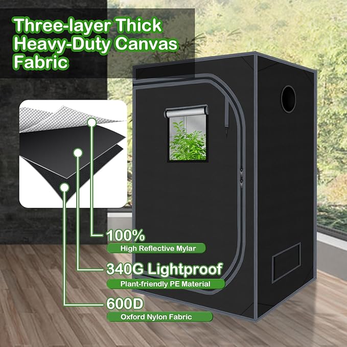 Grow Tent 36"x36"x72" 600D Mylar Hydroponic High Reflective Grow Tents - Image 5
