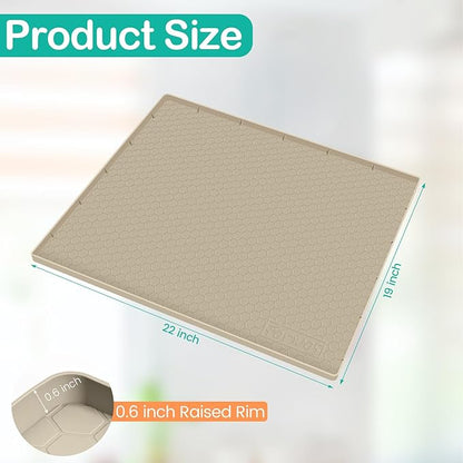 Waterproof Under Sink Mat 22" x 19", Silicone Cabinet Liner, Rubber Protector - Image 2
