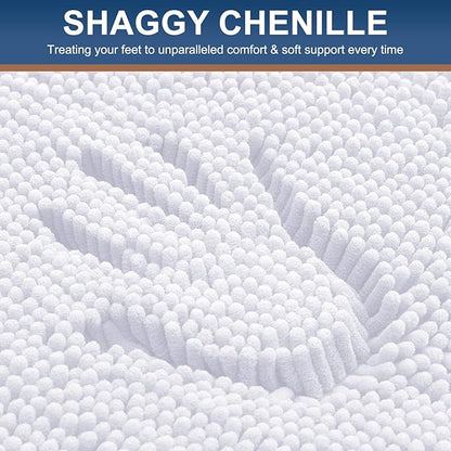 Smiry Luxury Chenille Bathroom Rugs 47x24, Extra Soft and Absorbent Shaggy Bath - Image 3