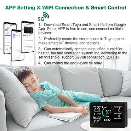 12 in 1 Air Quality Monitor Indoor, - Image 4