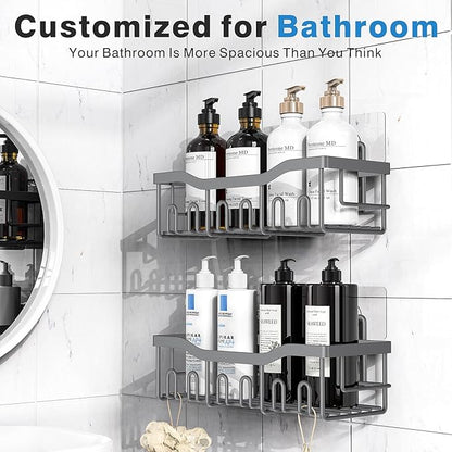 EUDELE Shower Caddy 2 Pack, Adhesive Shower Organizer - Image 2