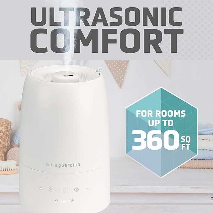 PureGuardian 30-Hour .50 Gallon Top Fill Cool Mist Ultrasonic Humidifier - Image 4
