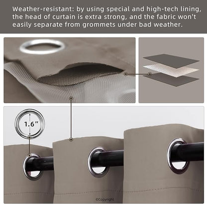 DIVA EN CAMINO DEC Outdoor Patio Curtain Waterproof Darkening Thermal Insulated - Image 3