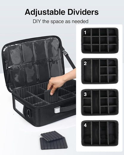 Luxtude Trading Card Storage Box w/Adjustable Dividers, Large Top Loader Card - Image 3