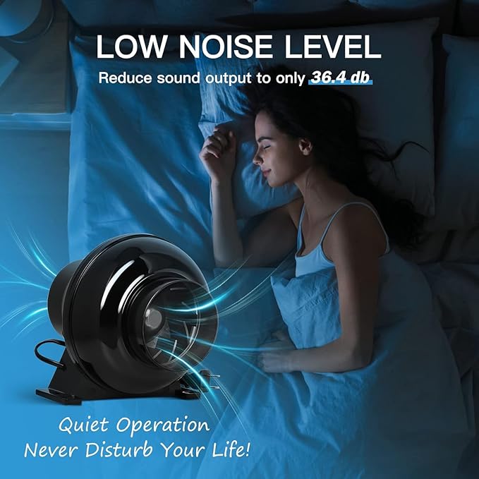Simple Deluxe 4 Inch 195 CFM Inline Duct Ventilation Quiet Exhaust Vent Blower - Image 3