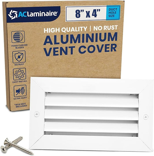 8x4 Inch Air Return Vent Cover Decorative – Premium Aluminum AC Vent Cover by LAMINAIRE