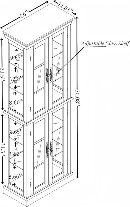 Lighted Glass Curio Cabinet - Image 2