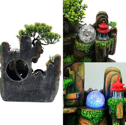 15" LED Desktop Fountain Waterfall Decor, Atomizing Desktop Humidifier w/LED - Image 5