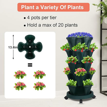 DUNCHATY Stackable Planter, Vertical Garden Planter - Image 2