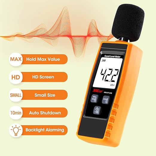 Decibel Meter Sound Level Reader 30-130dB, Hand-held Sound Noise Meter - Image 4