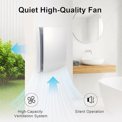 GROWNEER 6” Duct 8" Panel Window Exhaust Fan, 110 CFM Quiet Small Celling Wall - Image 2