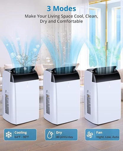 14000 BTU Portable Air Conditioner, 3-in-1 AC Unit - Image 5