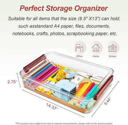 5.5qt Portable Project Case 9 X 13 Clear Stackable Plastic Storage - Image 3