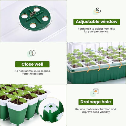 2 Packs Seed Starter Tray with Grow Lights, 72 Cells Silicone Seed Starter Kits - Image 5