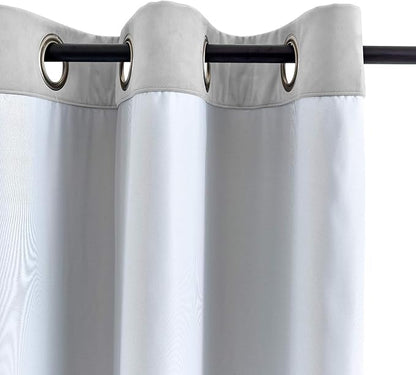 ChadMade Extra Wide Blackout Lined Premium Velvet Curtain Silver Grey 120Wx102L - Image 3