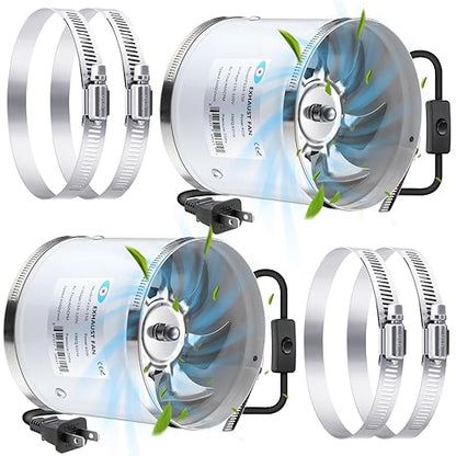 Dreyoo 6 Inch Inline Duct Fans 460 CFM, 2 Pack Quite Ventilation Exhaust Fans by Dreyoo