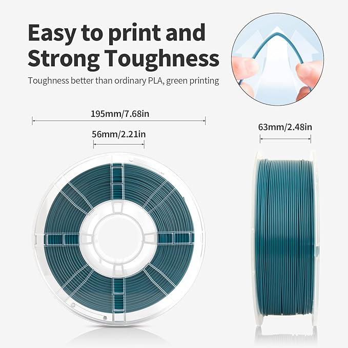 PLA Filament 1.75mm Blue Lagoon 1KG, Clog-Free 3D Printer Filament Dimensional - Image 4