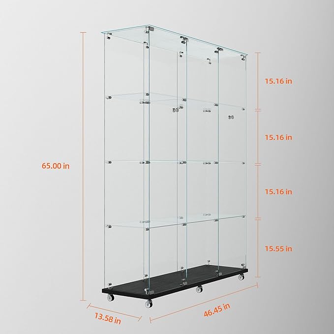 Yoluckea 4 Tiers Glass Display Cabinet Extra Large - Image 2