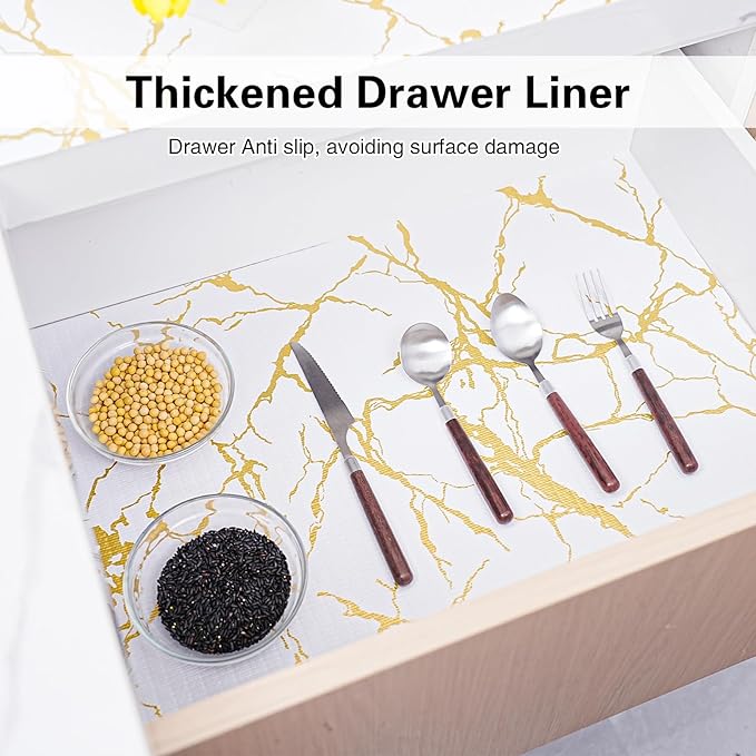 Drawer and Shelf Liner for Kitchen Cabinet, Non-Adhesive Cabinet Liner 12in x - Image 3