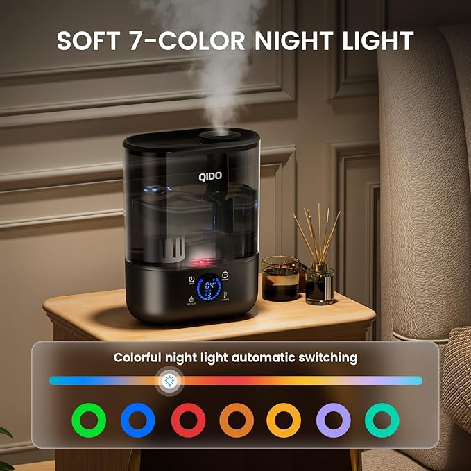QIDO Top Fill Humidifiers for Bedroom, 5 L Cool Mist 36H Super Long Time - Image 9
