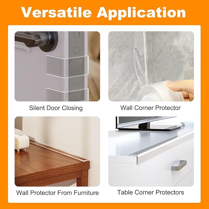 Clear Soft Corner Protectors for Furniture Strip, 1.57 in x 13.12 FT, Sharp - Image 4