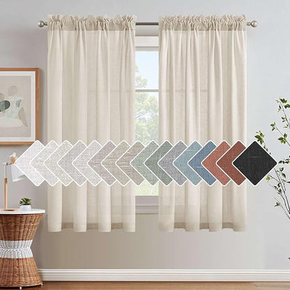 H.VERSAILTEX Light Filtering Linen Textured Curtains by HVERSAILTEX