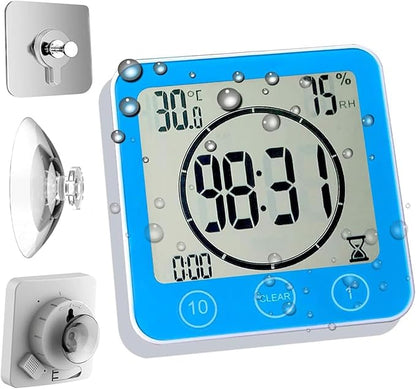 Waterproof Hanging Wall Clock Shower Timer, Large Digital Bathroom Alarm Clock by HomemelindaExquisiteClock