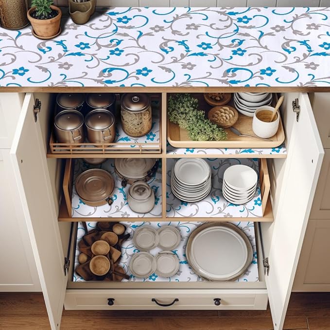 2 Rolls 18" W x 96" L Floral Drawer and Shelf Liner - Image 8