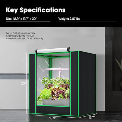 VIVOSUN Small Grow Tent for Aerogarden, Hydroponics Growing System, 20”x14”x21” - Image 8