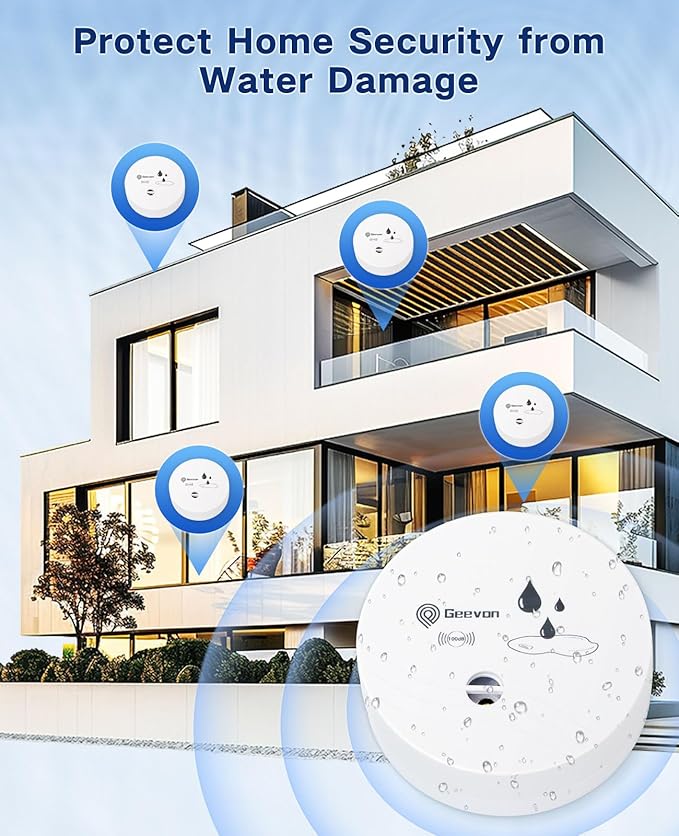 Geevon 6 Pack Water Leak Detectors, 100dB Water Sensor Alarms Flood Detector - Image 8