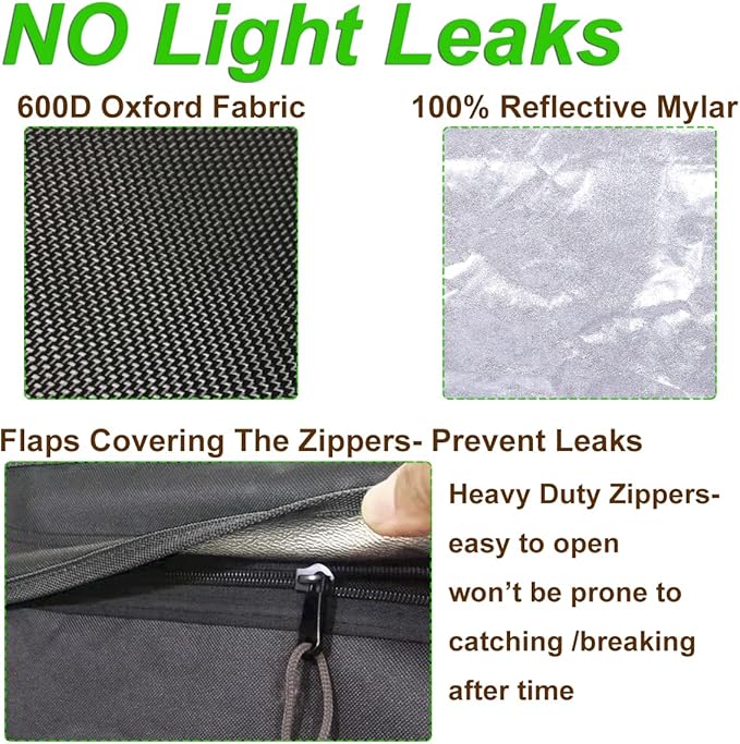 4x4 Grow Tent Kit Complete High Reflective Mylar Indoor Grow Tent 48"x48"x80"+ - Image 4