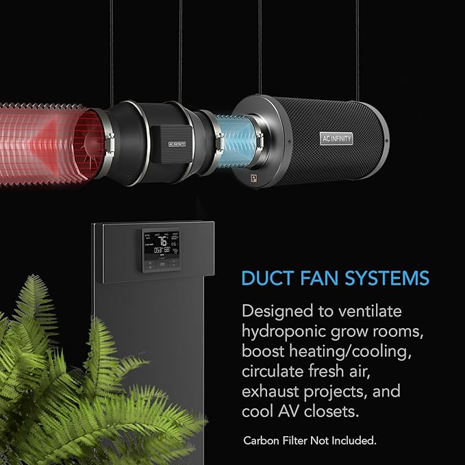 AC Infinity CLOUDLINE PRO T12, Quiet 12” Inline Duct Fan - Image 2
