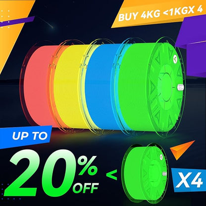 Creality Glow in The Dark Hyper PLA Filament, 3D Printer Filament Bundle - Image 2