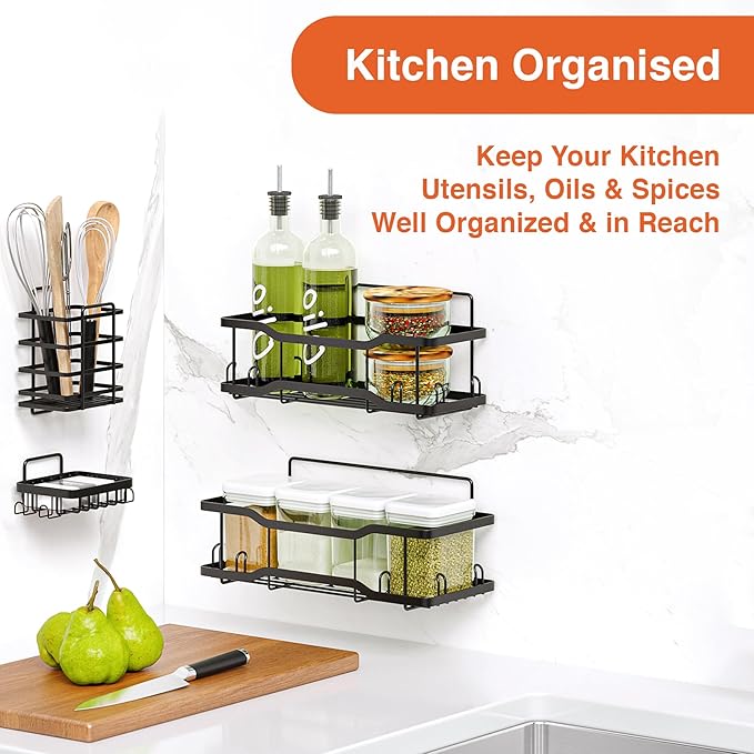 Shower Caddy Bathroom Shelves, The Athena Silken 4 Set, 40LB Capacity, Adhesive - Image 9
